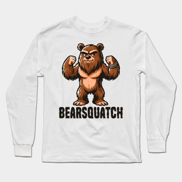 Bearsquatch Long Sleeve T-Shirt by Etopix